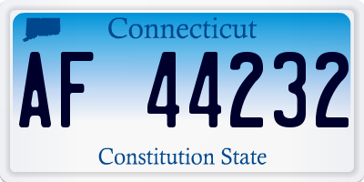 CT license plate AF44232