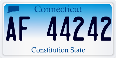 CT license plate AF44242