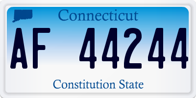 CT license plate AF44244