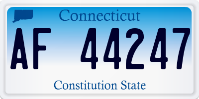 CT license plate AF44247
