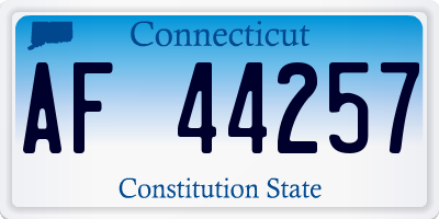 CT license plate AF44257