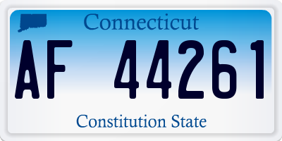 CT license plate AF44261