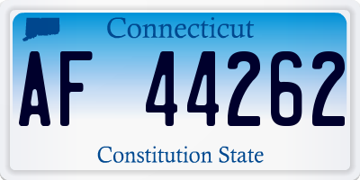CT license plate AF44262