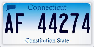 CT license plate AF44274
