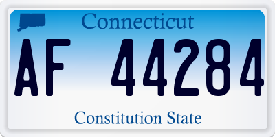 CT license plate AF44284