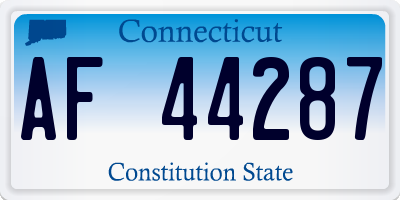 CT license plate AF44287