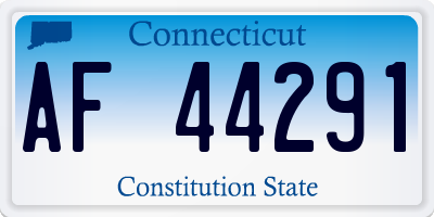 CT license plate AF44291