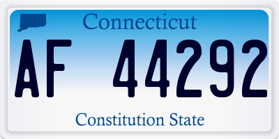 CT license plate AF44292