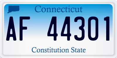 CT license plate AF44301