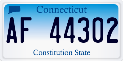 CT license plate AF44302