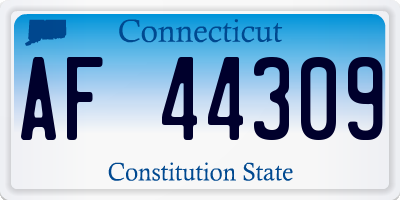 CT license plate AF44309