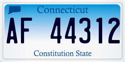CT license plate AF44312