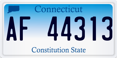 CT license plate AF44313
