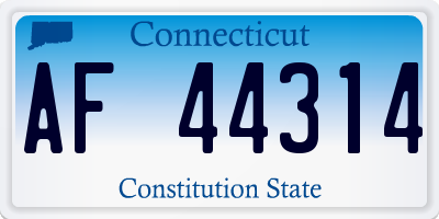 CT license plate AF44314