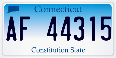 CT license plate AF44315