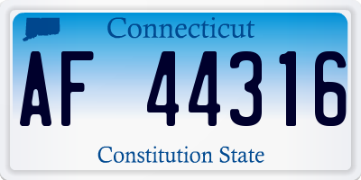 CT license plate AF44316