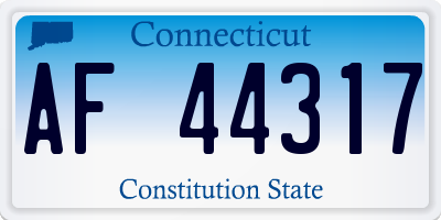 CT license plate AF44317