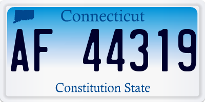 CT license plate AF44319
