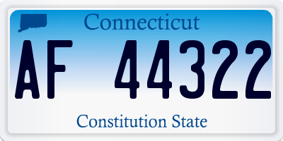 CT license plate AF44322