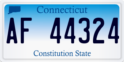 CT license plate AF44324
