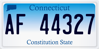 CT license plate AF44327