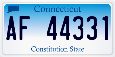 CT license plate AF44331
