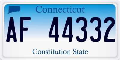 CT license plate AF44332