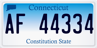 CT license plate AF44334