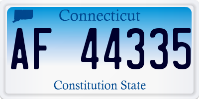 CT license plate AF44335