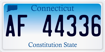 CT license plate AF44336