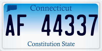 CT license plate AF44337