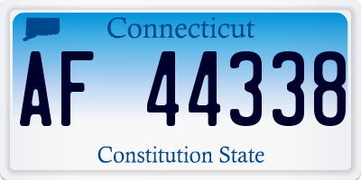 CT license plate AF44338