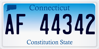 CT license plate AF44342