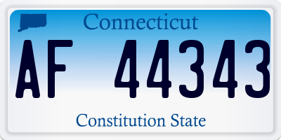 CT license plate AF44343