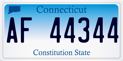CT license plate AF44344