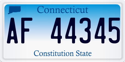 CT license plate AF44345