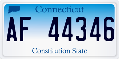 CT license plate AF44346