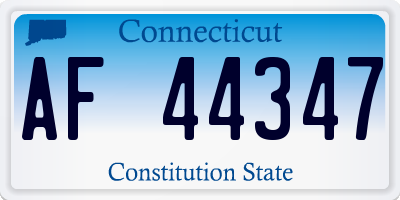CT license plate AF44347