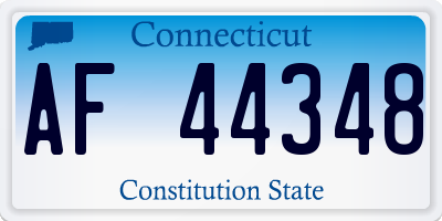 CT license plate AF44348