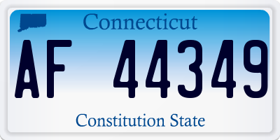 CT license plate AF44349