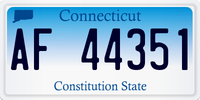 CT license plate AF44351