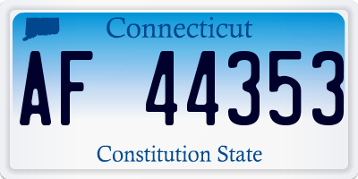 CT license plate AF44353