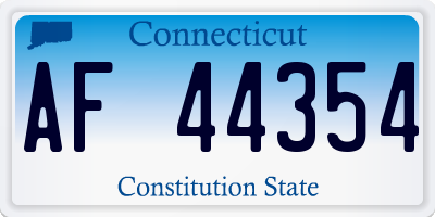CT license plate AF44354