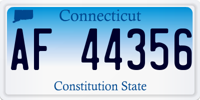 CT license plate AF44356