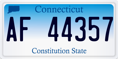 CT license plate AF44357