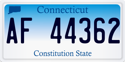 CT license plate AF44362