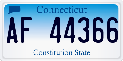 CT license plate AF44366