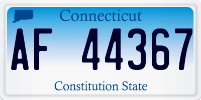 CT license plate AF44367