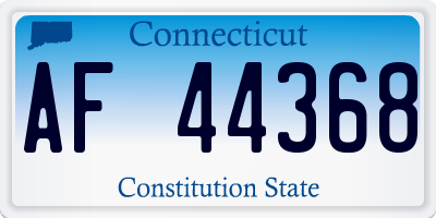 CT license plate AF44368