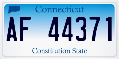 CT license plate AF44371